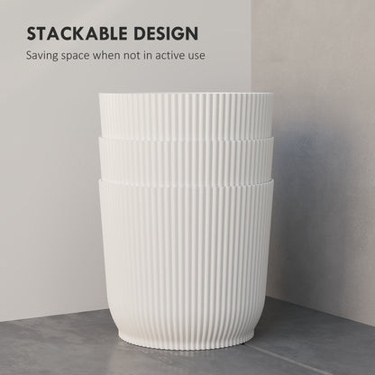 Outsunny Set of Three Ф22cm Planters - White