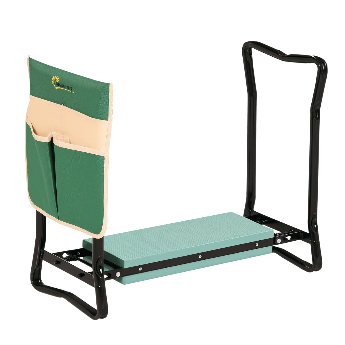 Outsunny Steel Frame Padded Garden Kneeler, with Tool Bag - Green