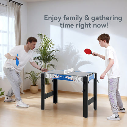 SPORTNOW 5-in-1 Multi Games Table, with Mini Pool, Table Tennis, Basketball, Hockey, Archery, Blue