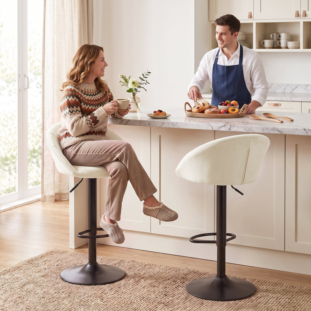 HOMCOM stool counter backs