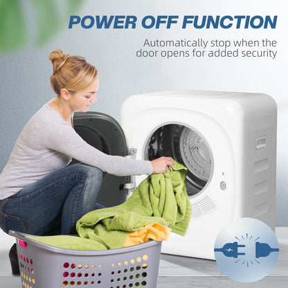 HOMCOM 2.5 kg Compact Tumble Dryer, with UV Sterilisation - White