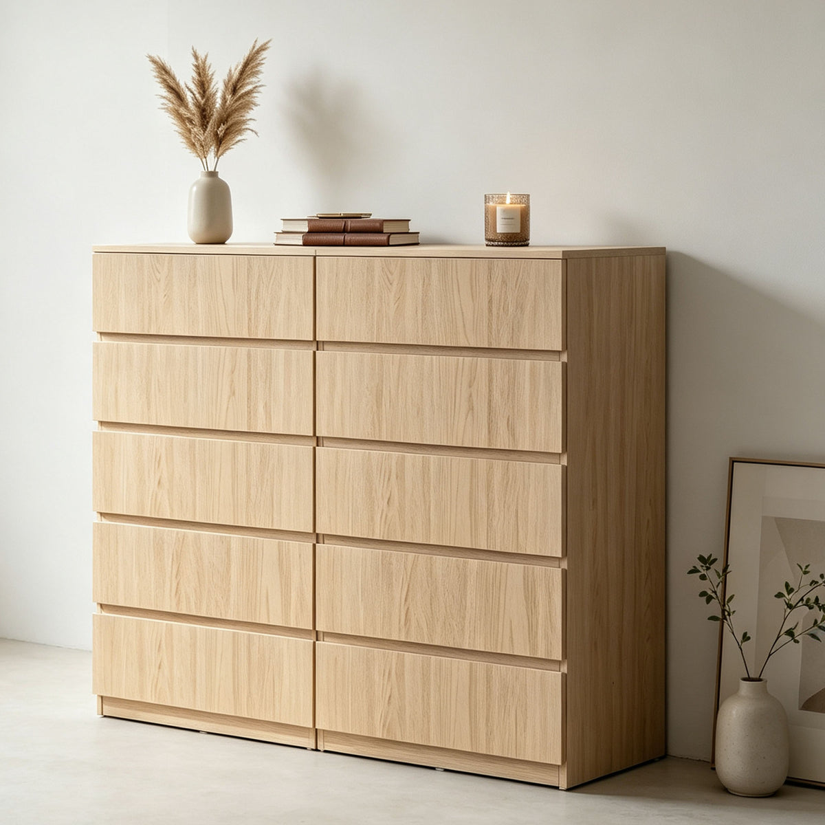 HOMCOM Chest of Drawers, 5-Drawer Storage Cabinets, Modern Dresser, Storage Drawer Unit for Bedroom