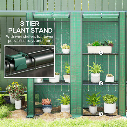 Outsunny Three-Tier Mini Greenhouse - Green