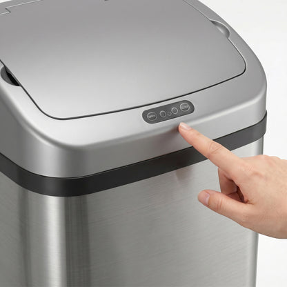 HOMCOM 48L Stainless Steel Sensor Bin - Silver-Tone