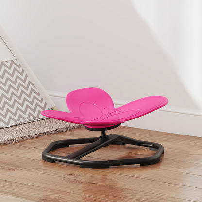 AIYAPLAY Butterfly-Shaped-kids Swivel Chair, Sensory Spinning Chair for Balance, Coordination Training, Pink