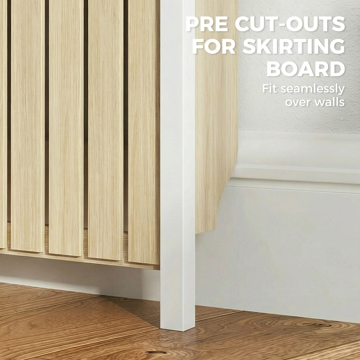 HOMCOM 93 x 119cm Rustic-Look Radiator Cover - Oak