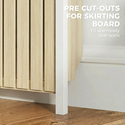 HOMCOM 93 x 119cm Rustic-Look Radiator Cover - Oak