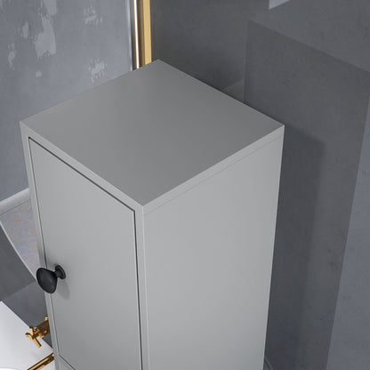 kleankin 180cm Slim Bathroom Cabinet, with Drawer, Shelves and Cupboards - Grey
