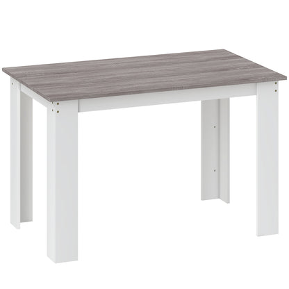 HOMCOM Dining Table for 4-6 People, Kitchen Table with Wood Effect for Dining Room, Grey
