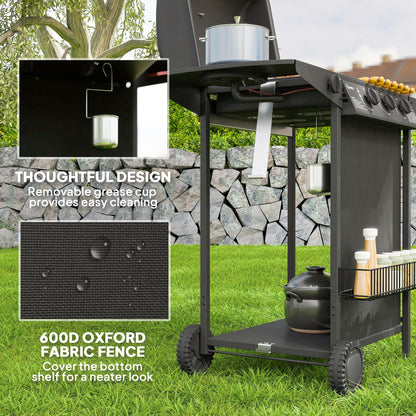 Outsunny Four Burner Gas Grill BBQ - Black