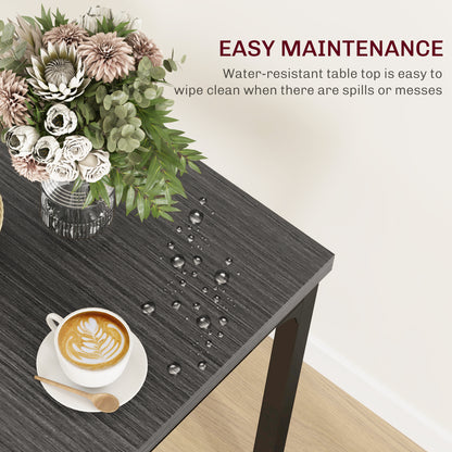 HOMCOM Three-Piece Minimal and Compact Dining Set, Grey Wood Effect