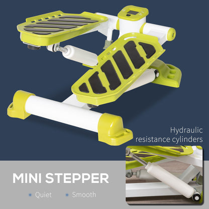 HOMCOM Portable Mini Stepper Machine, Compact Stair Stepper with LCD Monitor, Non-Slip Pedals, Fitness Step Machine for Full Body Cardio Exercise Workout, Home Gym Office, Yellow