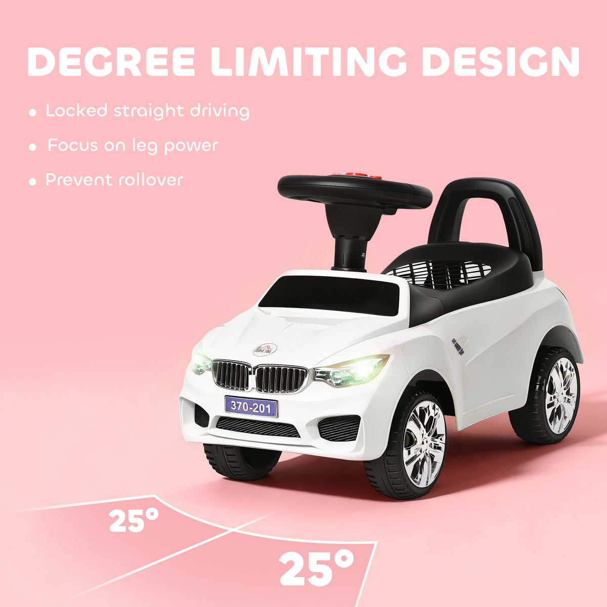 HOMCOM Ride on Car Baby Toddler Walker Foot to Floor Sliding Car Slider, White