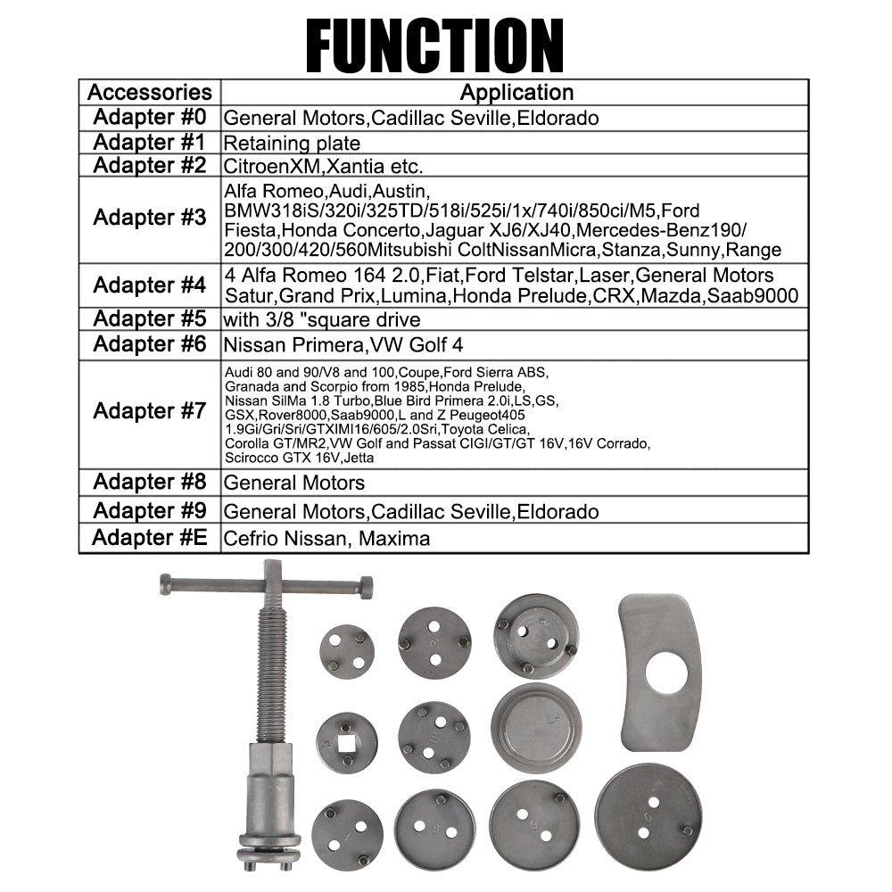 12PCS/13PCS/18PCS/21PCS/22PCS Durable And Reliable Convenient Rewind Back Brake 1 Set Car Disc Brake Caliper