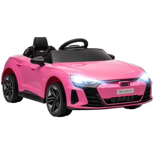 HOMCOM Audi Licensed 12V Kids Electric Ride-On, with Remote Control, Suspension System, Lights, Music, Motor - Pink