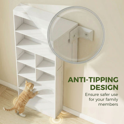 HOMCOM Bookcase, 6-Tier Bookshelf with Open Storage Shelves, Cubes, 180 cm Tall Display Shelf with Anti-Tipping Design, White