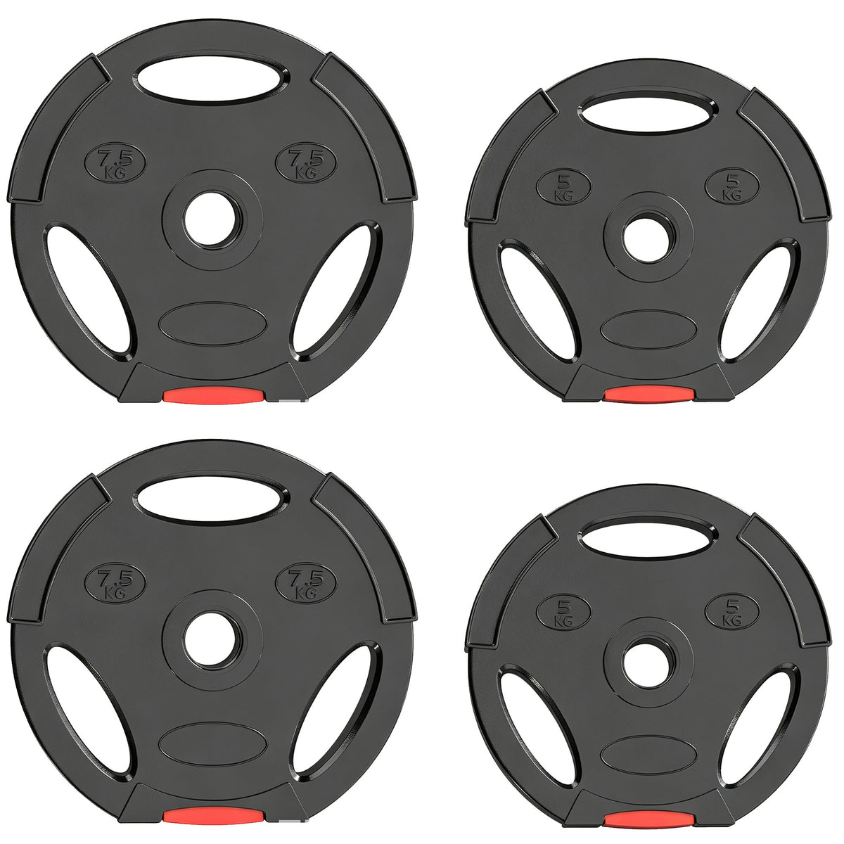 SPORTNOW Weight Plates Set, with Two 7.5kg and Two 5kg weights, Black