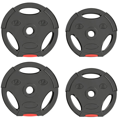 SPORTNOW Weight Plates Set, with Two 7.5kg and Two 5kg weights, Black