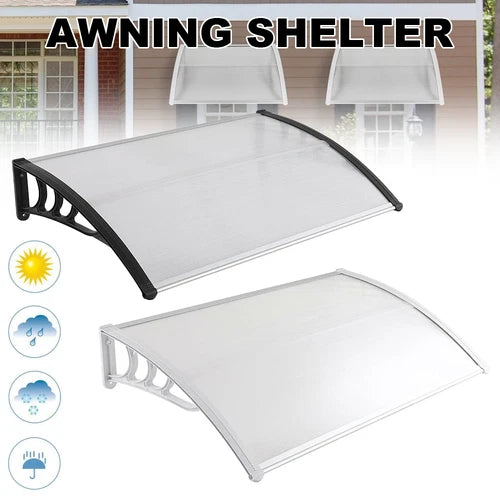 Door Canopy Awning Shelter Front Back Porch Outdoor Shade Patio Roof Rain Cover 120*80cm