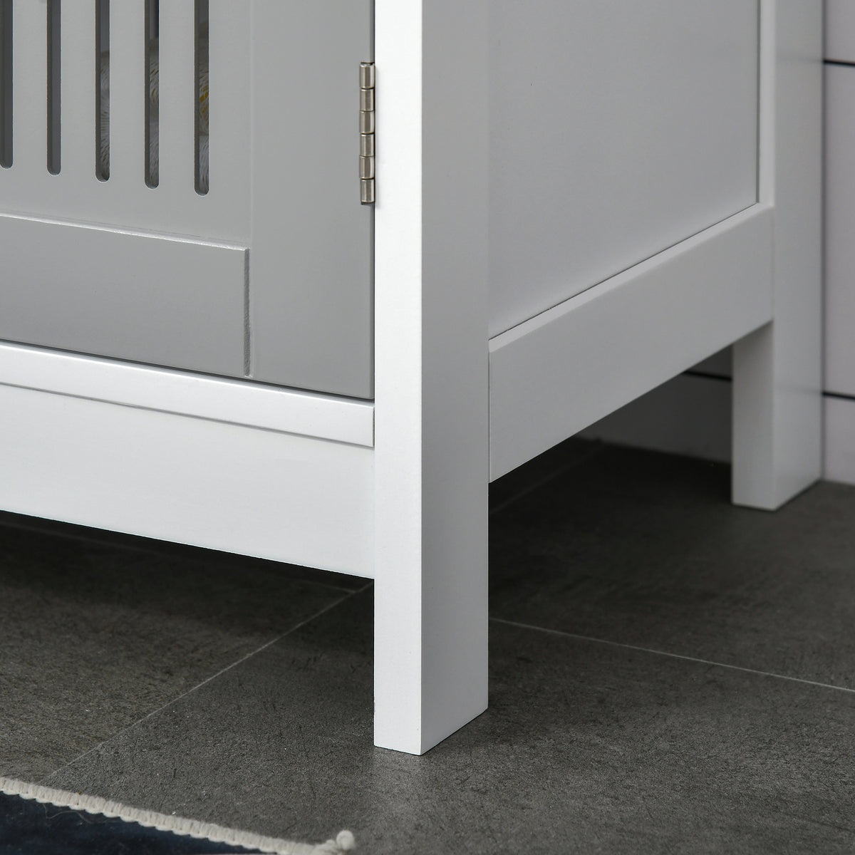 kleankin Modern Under Sink Cabinet with 2 Doors, Bathroom Vanity Unit, Pedestal Under Sink Design, Storage Cupboard with Adjustable Shelves, Grey