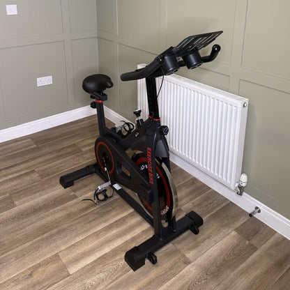 HOMCOM Exercise Bike, 8kg Flywheel Stationary Bike Indoor Cycling Machine with Adjustable Resistance Seat Handlebar, Black