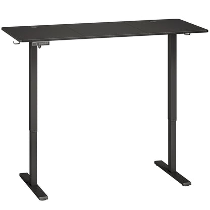 HOMCOM Standing Desk Memory Control Height Adjustable Desk 2 Cable Holes LED Display Sit Stand Desk Black