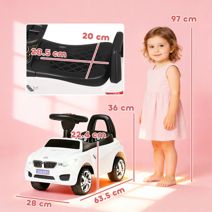 HOMCOM Ride on Car Baby Toddler Walker Foot to Floor Sliding Car Slider, White