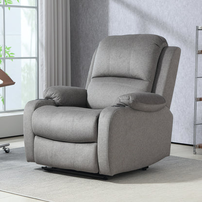 HOMCOM Microfibre Manual Reclining Armchair with 135° Recline Back and Footrest - Grey