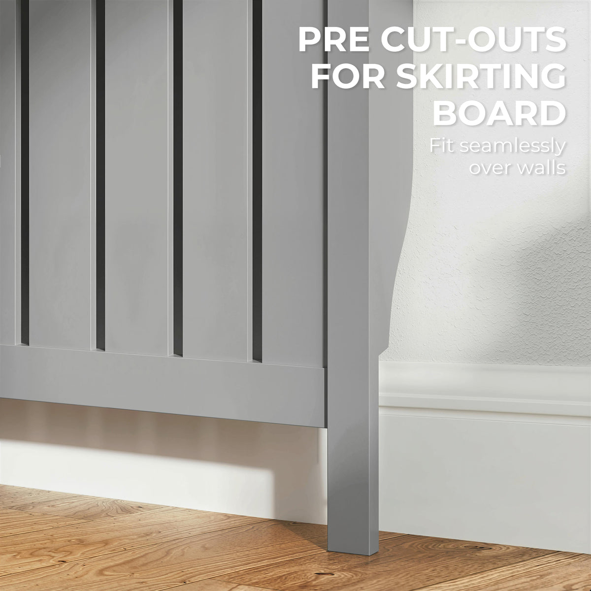 HOMCOM 93 x 119cm Modern Radiator Cover - Grey