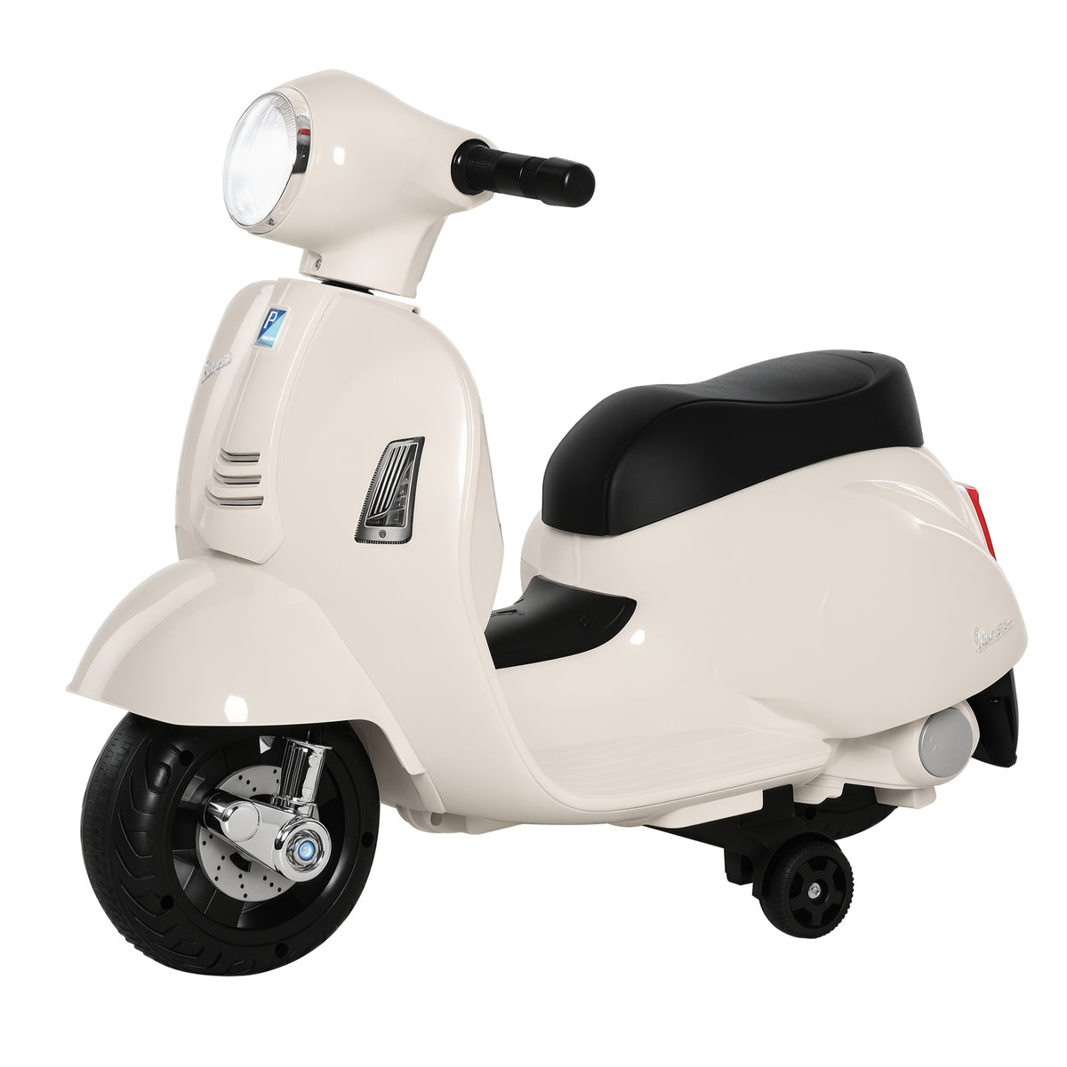 HOMCOM Vespa Licensed 6V Kids Electric Motorbike Ride On Motorcycle  Battery Powered for 18-36 Months with Horn, White