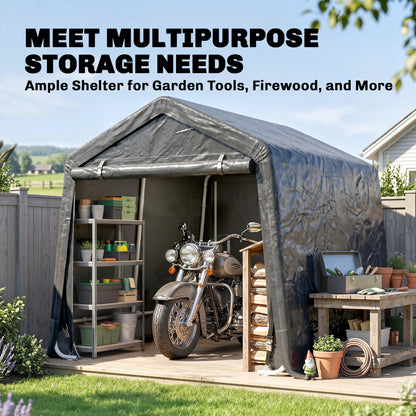 Outsunny 9 X 7.5ft Temporary Outdoor Equipment Shed - Dark Grey