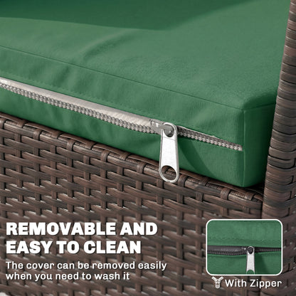 Outsunny Outdoor Seat Cushion Pads for Rattan Furniture, 3 PCs Garden Furniture Cushions, Green