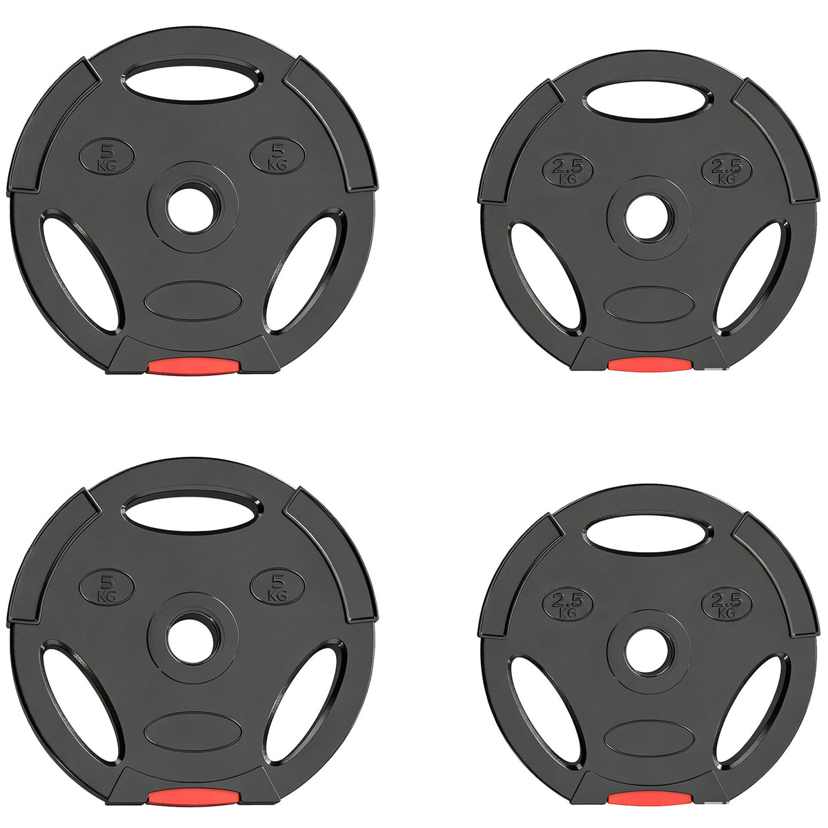 SPORTNOW Weight Plates Set, with Two 5kg and Two 2.5kg weights, Black