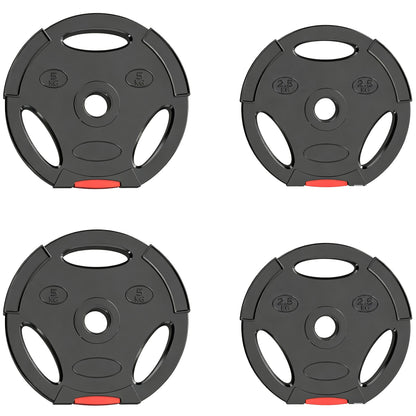 SPORTNOW Weight Plates Set, with Two 5kg and Two 2.5kg weights, Black
