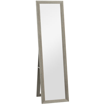 HOMCOM Full Length Mirror, 37 x 157 cm, Hanging or Freestanding, Rectangular Full Body Mirror for Living Room, Bedroom, Grey