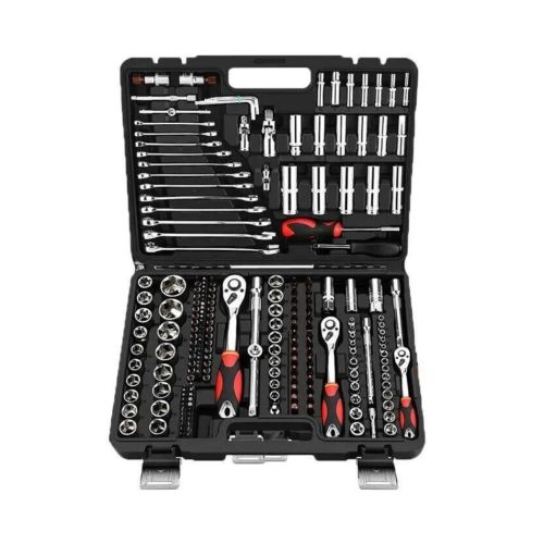216 PCS Socket Set 1/4 3/8 1/2" Spanner Drive Ratchet Wrench Mechanic Tool Kit