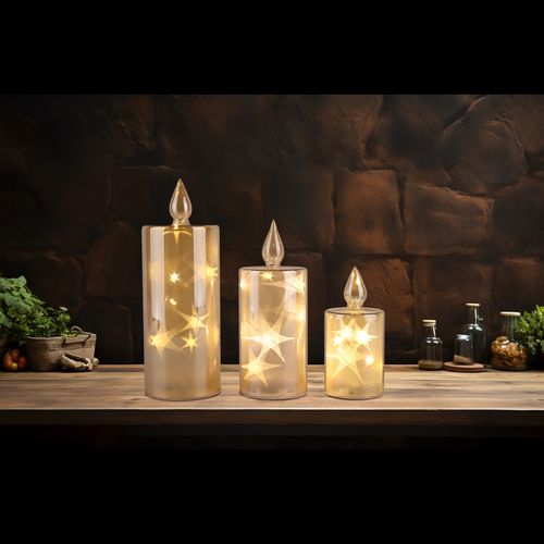 Candle with Star Reflection ? Set of 3