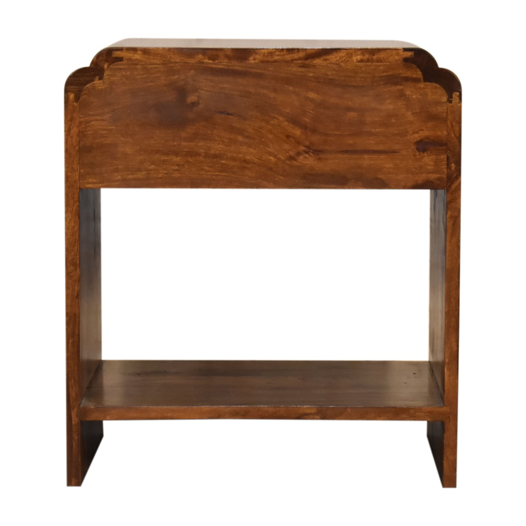 Artisan Furniture Solid Wood Newton Bedside, 1 Drawer, 1 Open Slot, Brown