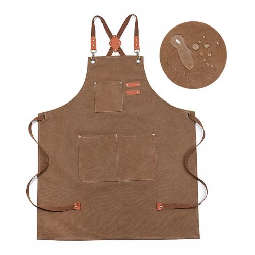 Kitchen Cooking BBQ Plain Denim Canvas Pocket Apron Butcher Crafts Baking Chefs-Black