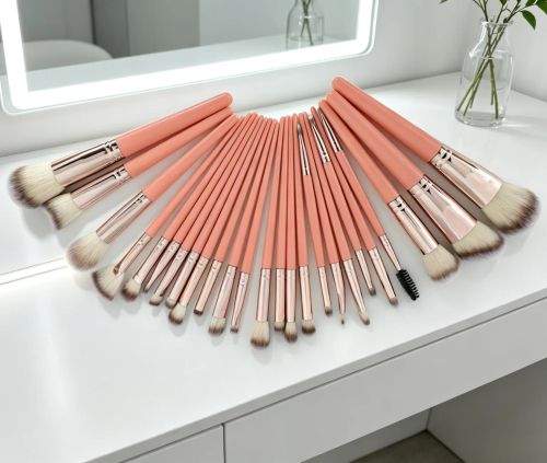 25pcs Makeup Brush Concealer Blush Foundation Eyeshadow Make Up Brush Makeup tools Prink (US Logistics only For USPS.TK/TMEU only For self-pickup)