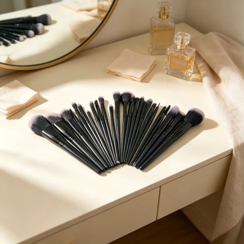 25pcs Makeup Brush Concealer Blush Foundation Eyeshadow Make Up Brush Makeup tools Black (US Logistics only For USPS.TK/TMEU only For self-pickup)