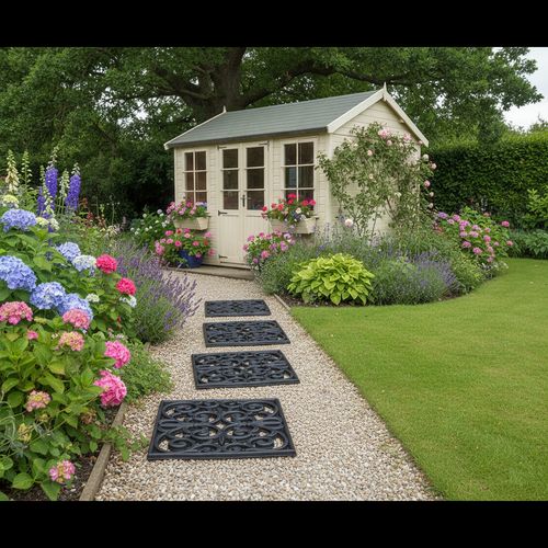 Square Shape Rubber Step Stones  Set of 2