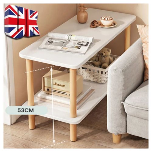 Narrow End Table for Living Room Small Side Table Bedside Tables White UK