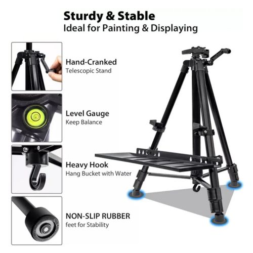 51-155cm Art Easel Stand for Painting Drawing Sketch Folding Tripod w Carry Bag