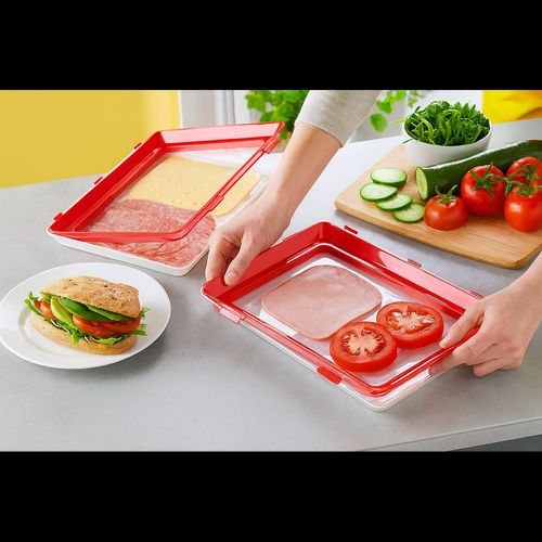 Stretch Lid Food Storage Tray Set of 2 A202178