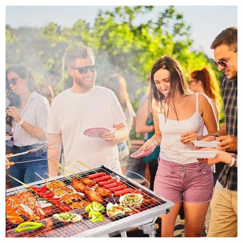 Folding BBQ Charcoal Barbecue Grill Steel Stainless Garden Picnic Camping Stove