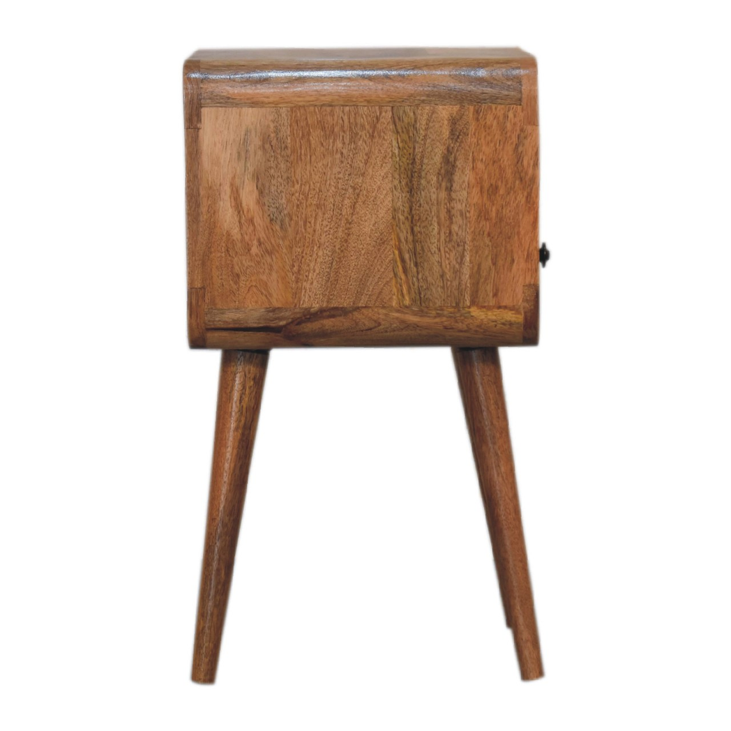 Artisan Furniture Solid Wood Mini Oakish Curve Open Bedside, 1 Drawer, 1 Open Slot