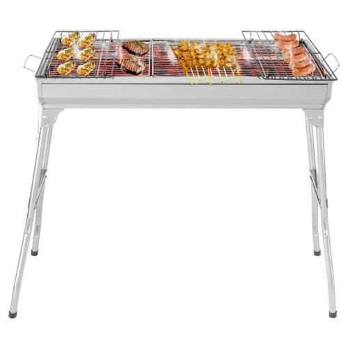Folding BBQ Charcoal Barbecue Grill Steel Stainless Garden Picnic Camping Stove
