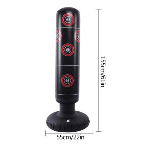 Free Punch Bag Standing Inflatable Boxing Kick MMA Training Kids Adults 155cm