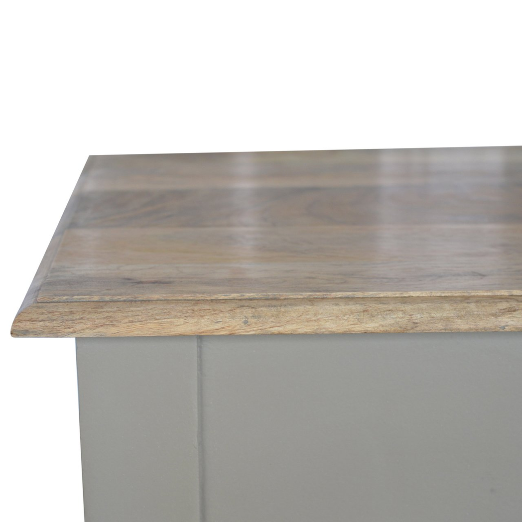 Artisan Furniture Solid Wood Hand Painted Writing Desk, 1 Drawer, Grey Color
